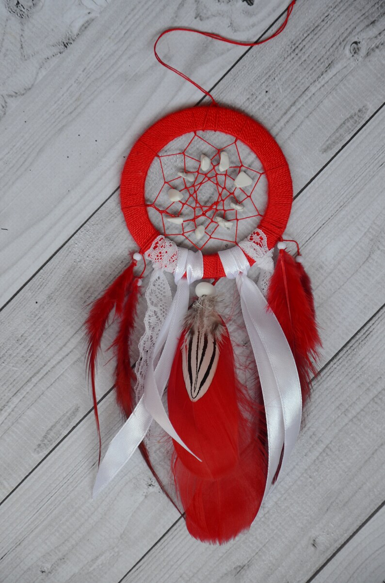 Car dream catcher accessories Red dream catcher Car rear view Etsy
