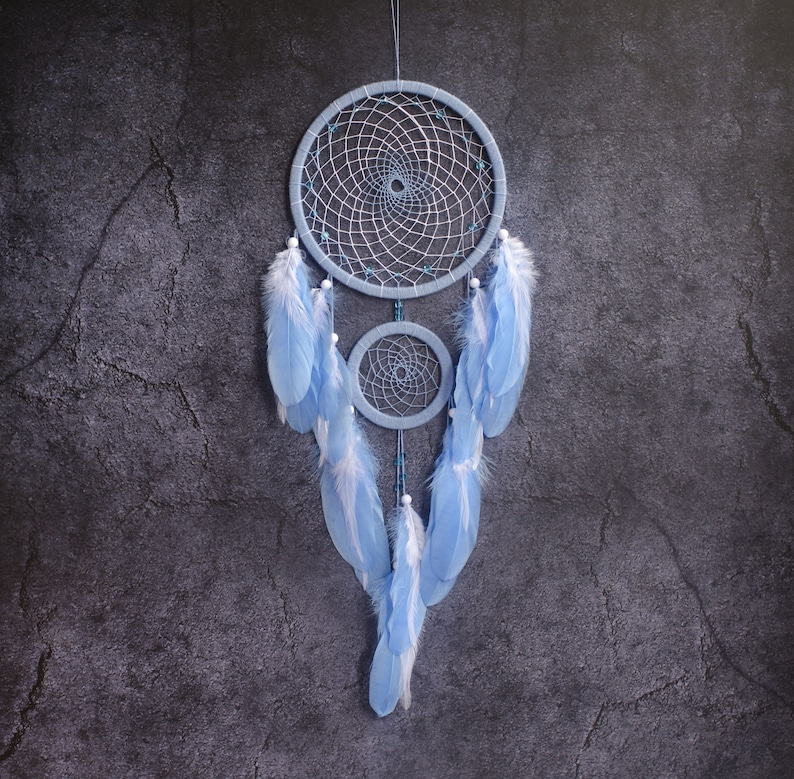 Dreamcatcher for boy Baby boy nursery dreamcatcher Sky blue Etsy