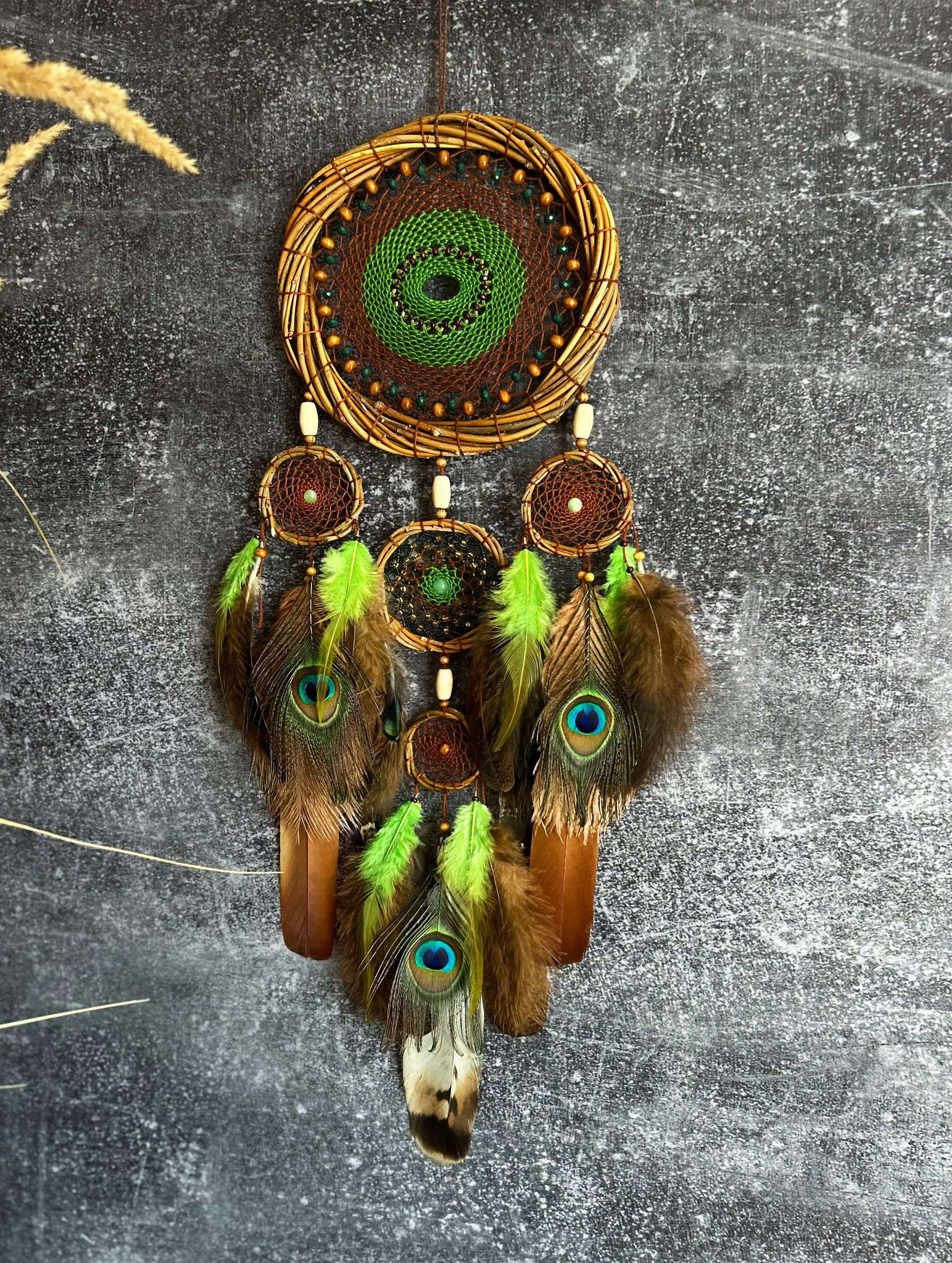 Large Authentic Willow Dream Catcher With Natural Feathers - Etsy