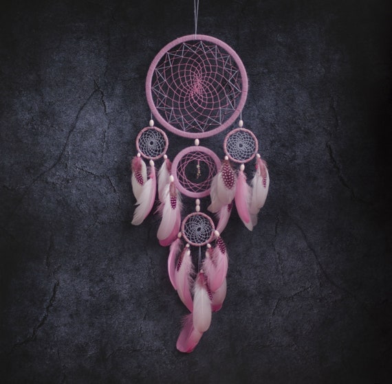 Large Pink Dream Catcher. Valentine's Day Gift for Girlfriend