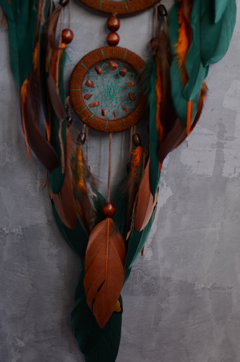 Teal Green Dream Catcher Wall Hanging. Statement Wall Decor Etsy