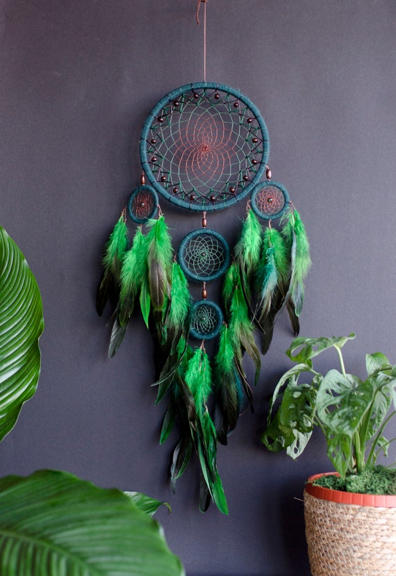 Attrape-Rêves Artisanal - Style Bohème Avec Plumes - Décoration Murale Vintage - Cadeau Fête Des Mères