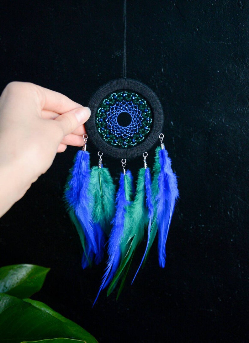 Turquoise Blue Dreamcatcher. Small Dream Catcher. Christmas Gift Idea ...