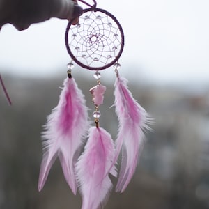 Pink Dream Catcher Car Charm: Rear View Mirror Decor