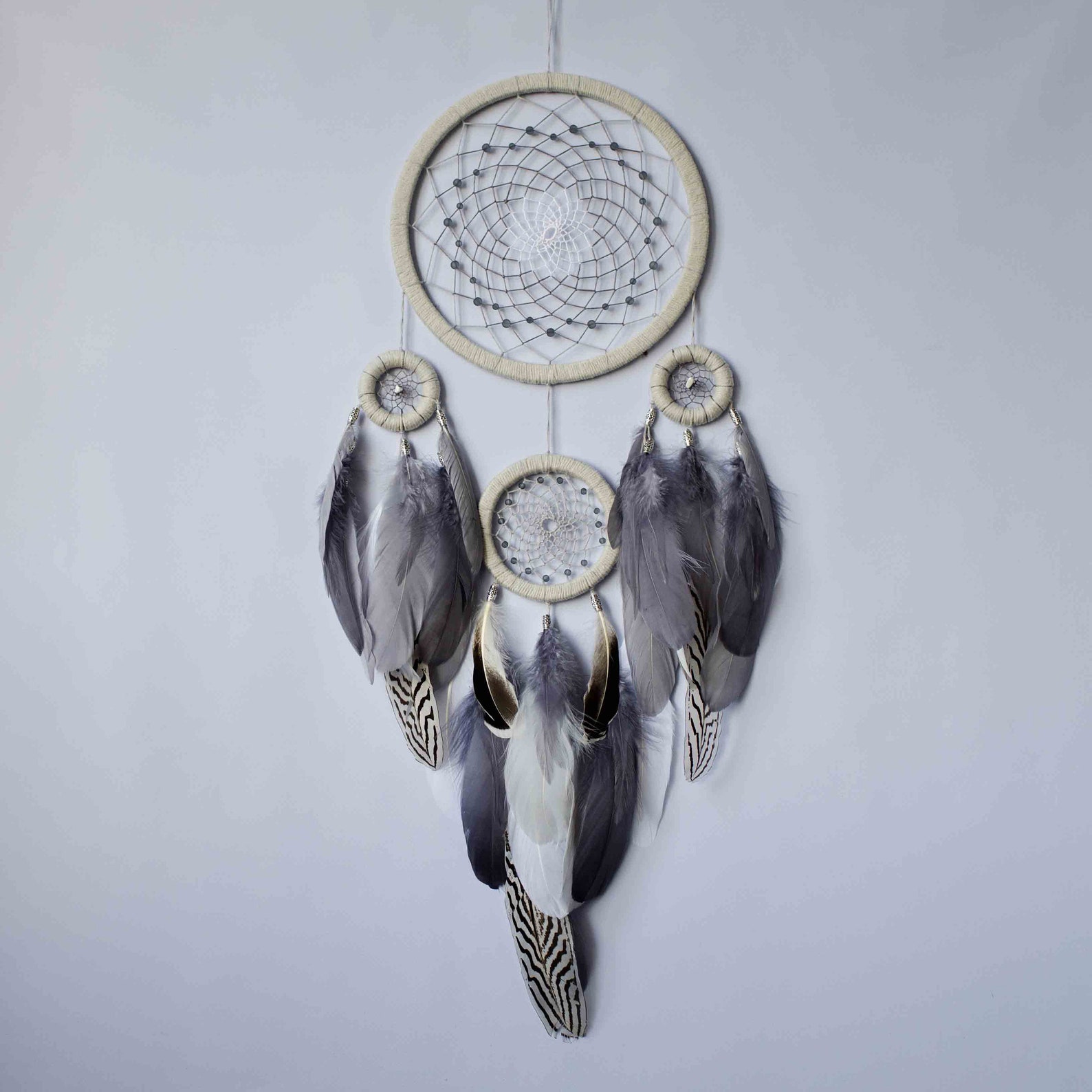 Gray Dream Catcher Large Dreamcatcher Wall Hanging | Etsy