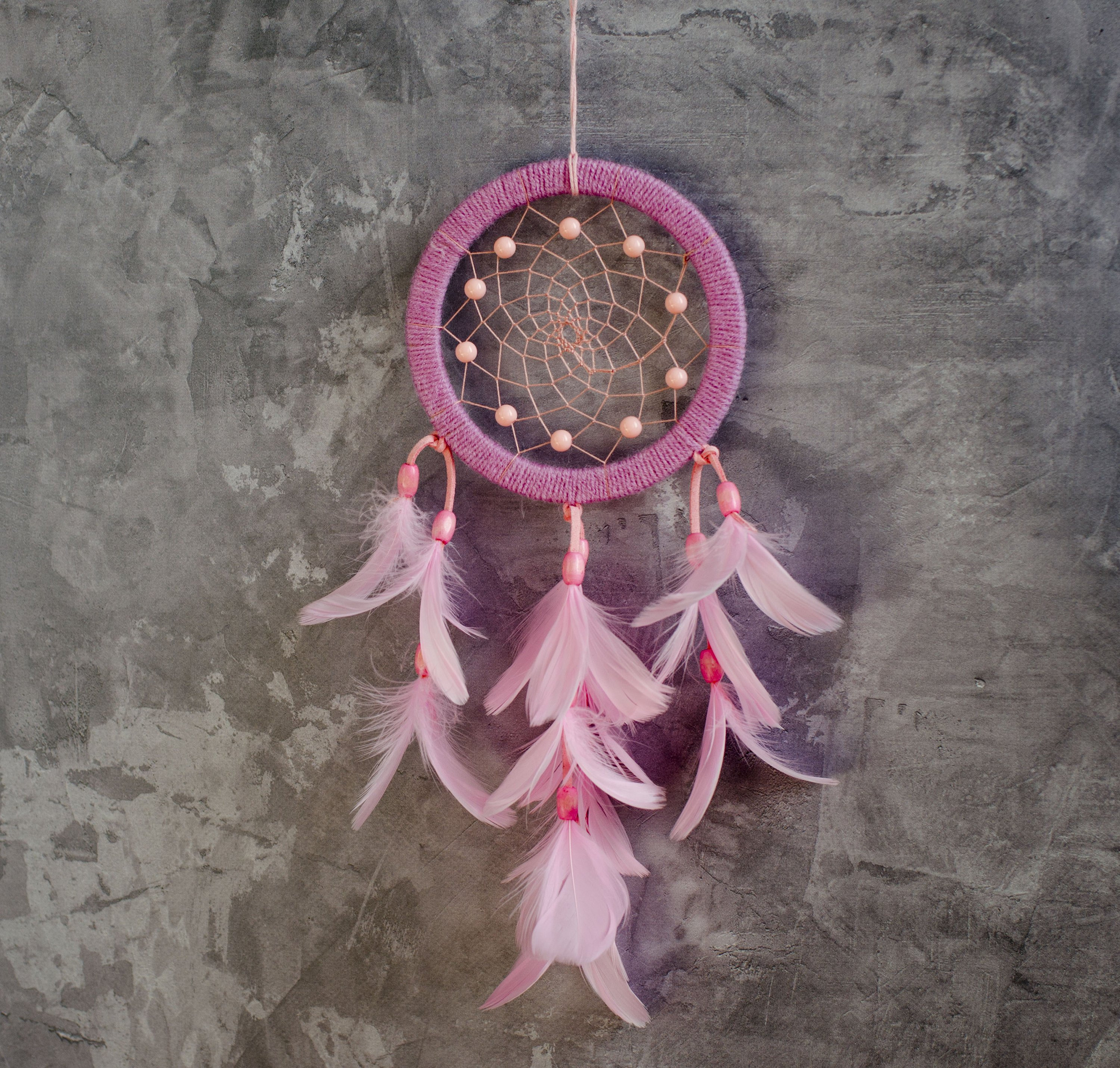 Nursery baby pink dream catcher. Pink dreamcatcher for girls. | Etsy