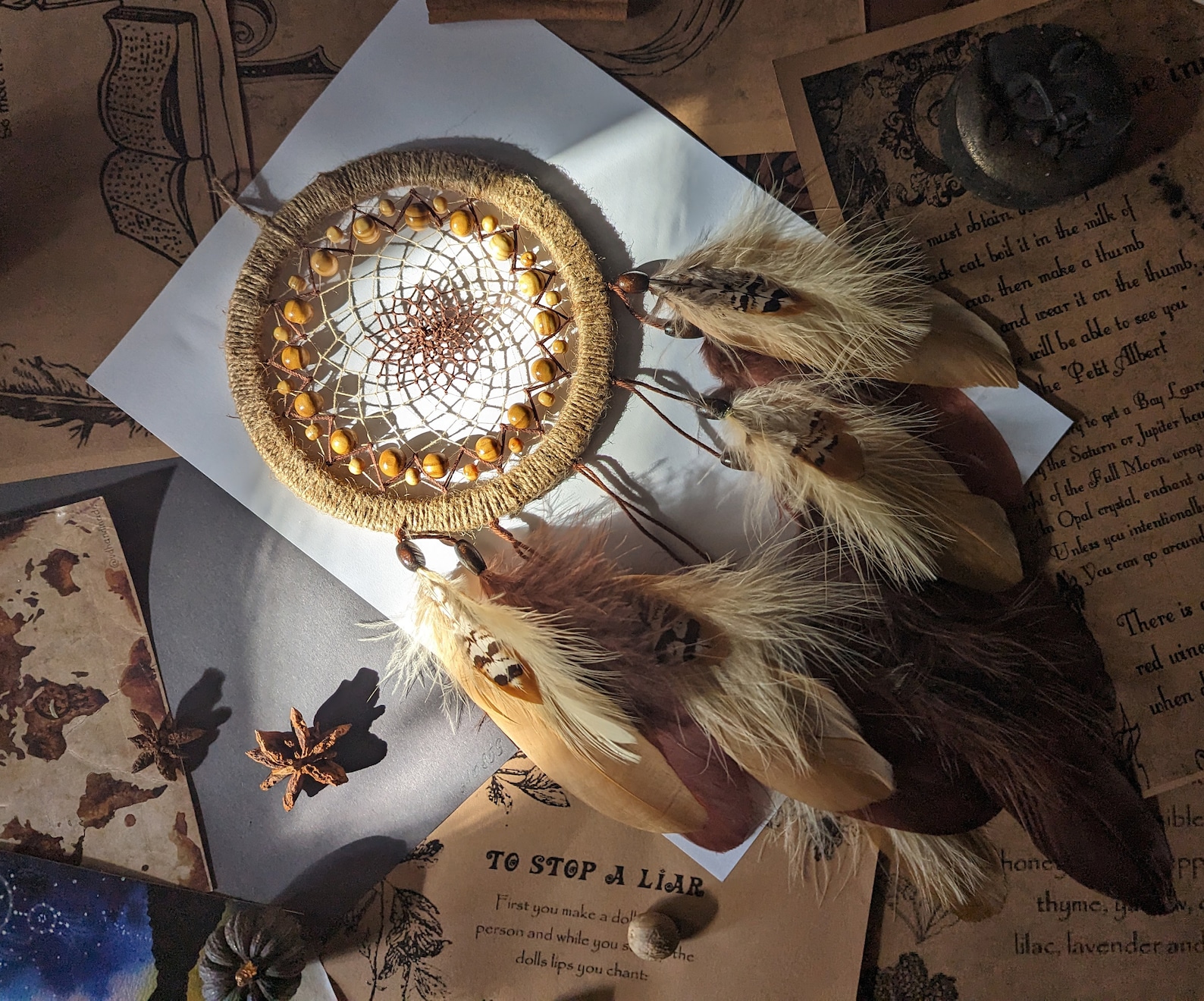 Natural Dreamcatcher Brown Beige Dream Catcher Inspired By Native 