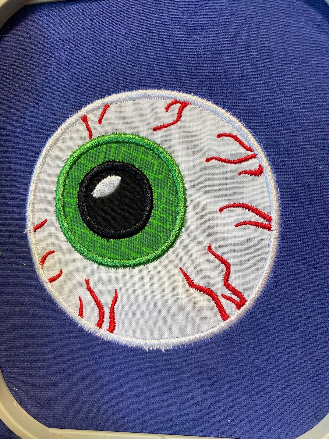 Creepy Eyeball Applique Embroidery File, Spooky Eye, Haunted Evil Eye