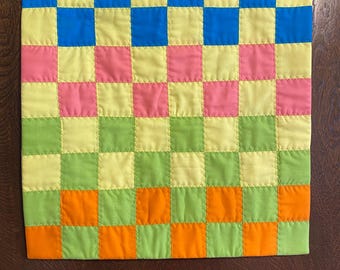 Handmade Patchwork Quilt Wall Hanging: Colorful Modern Art