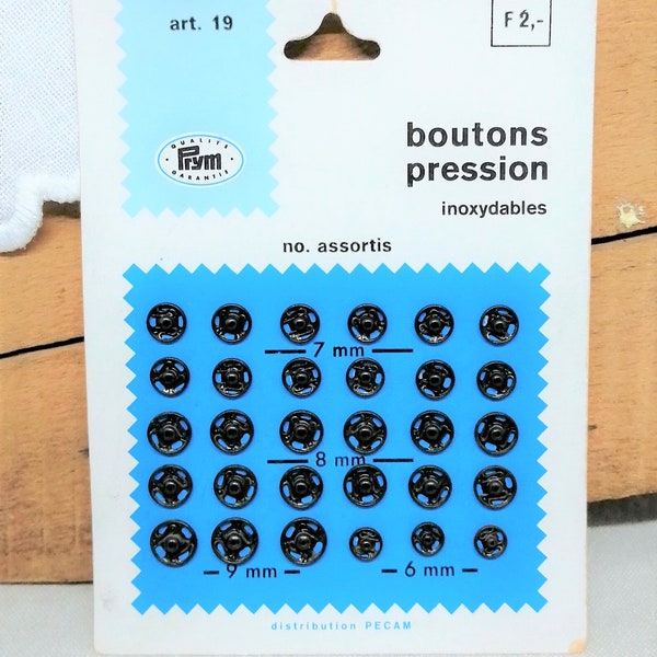 Boutons pressions à coudre en acier inoxydables vintages