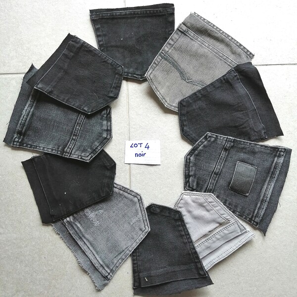 poches de jean's noirs recyclés - recyclage denim