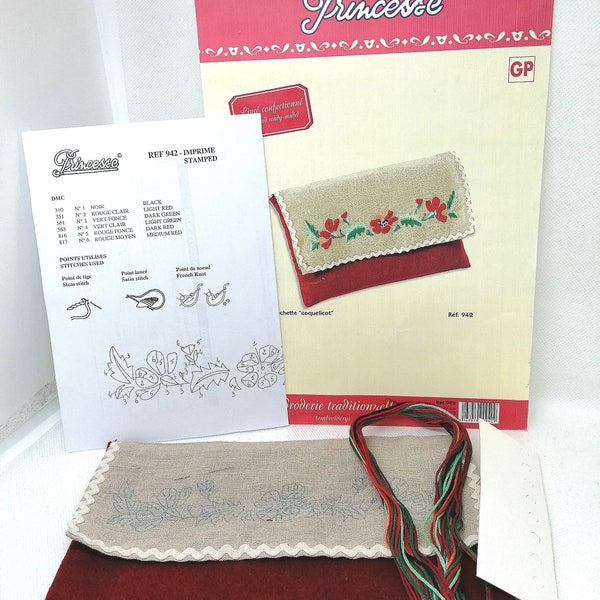 kit créatif vintage : broder sa pochette