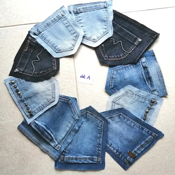 lot de poches denim pour artisanat