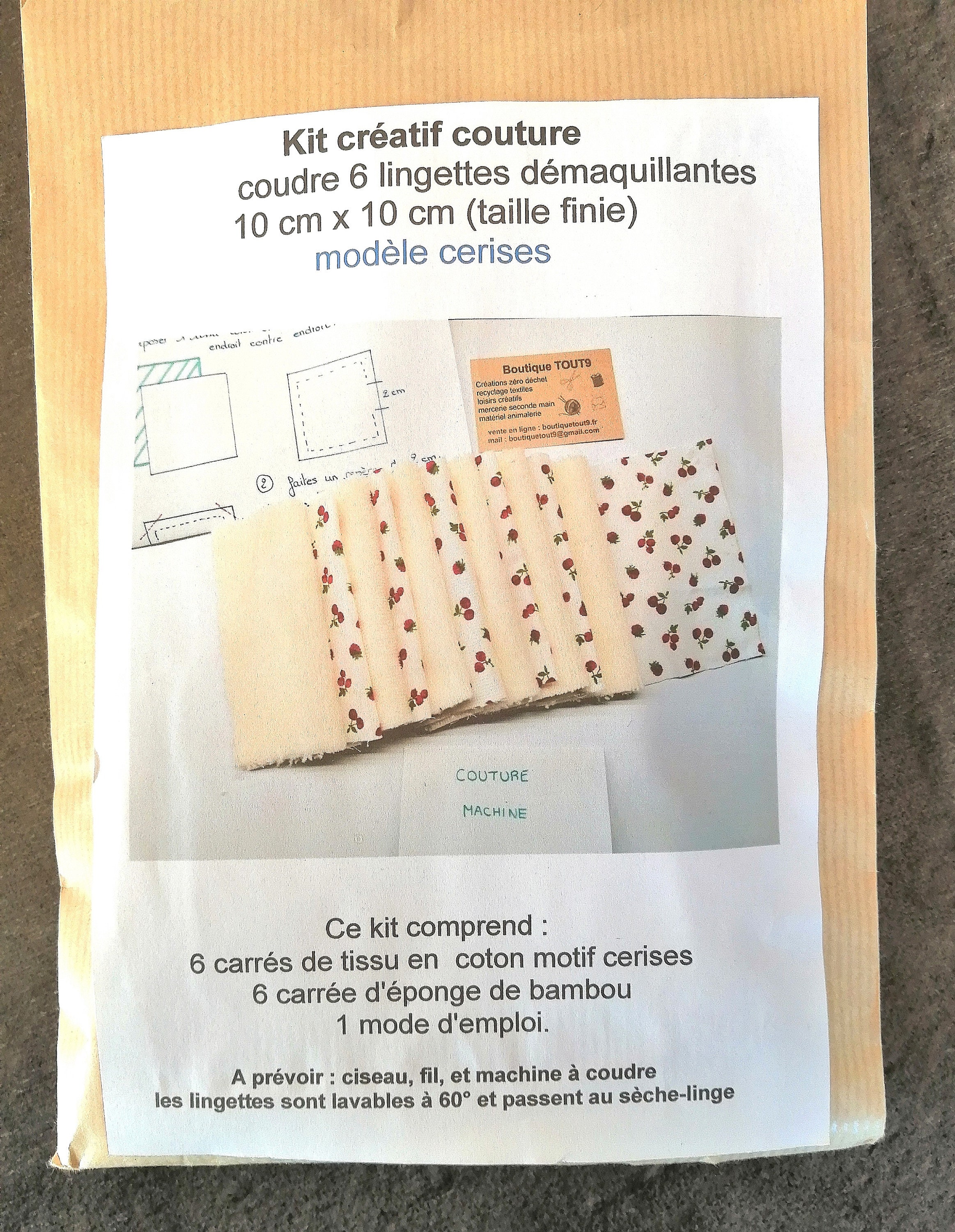 Kit couture sac cabas motif fille au coquelicot kawaii - Création