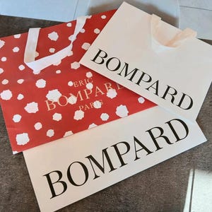 3 sacs carton et papier poignées coton marque Eric Bompard
