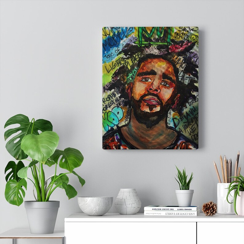 J Stretched Canvas Fulfilled by Printify