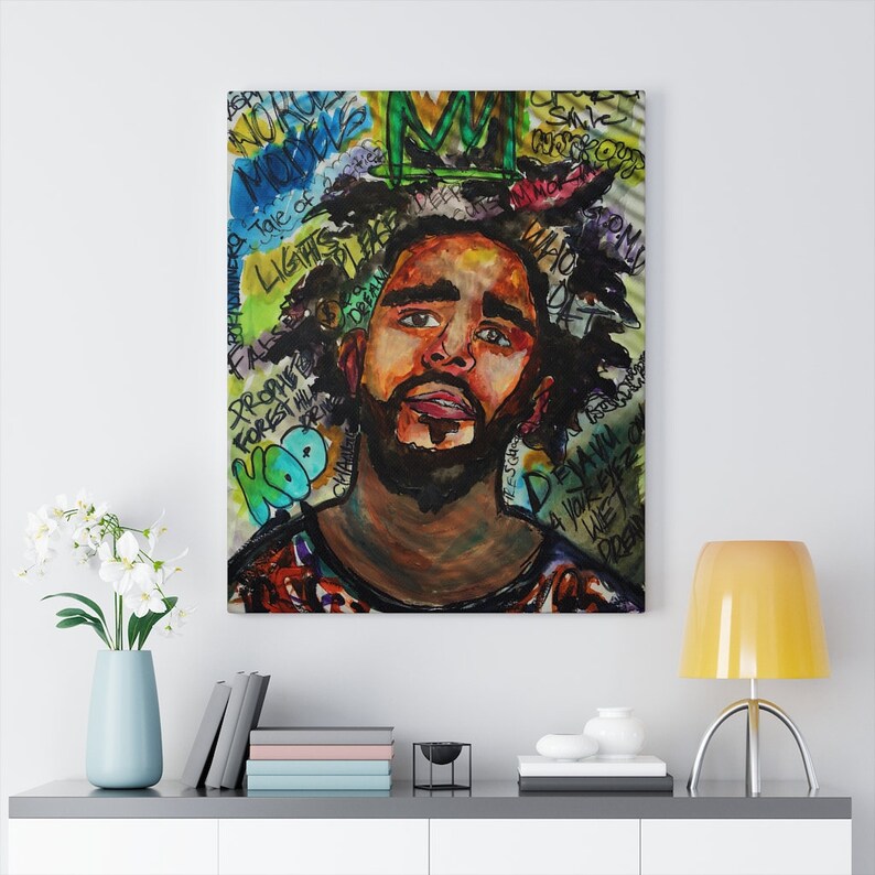J Stretched Canvas Fulfilled by Printify