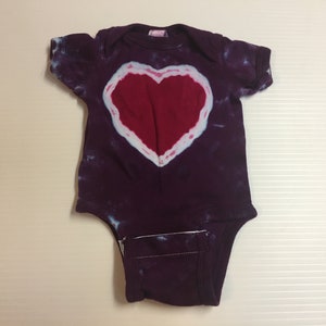 Tie Dyed Baby Onesie Heart all sizes