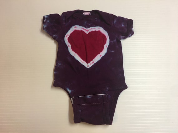 Tie Dyed Baby Onesie Heart all sizes