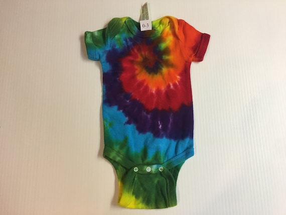 Tie Dyed Baby Onesie Rainbow Spiral all sizes