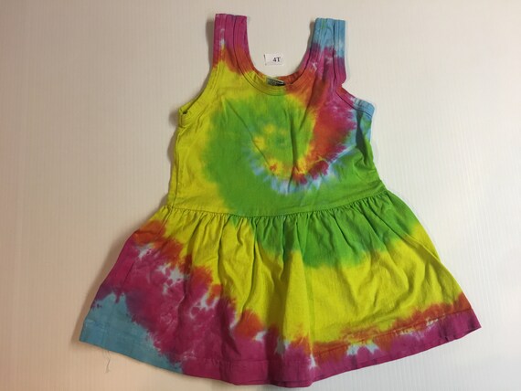 Child Pastel Tie Dyed Spiral Dress 4T, 6, 8