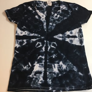 Ladies one of a kind  Black Radio Wave Tie Dyed Tee