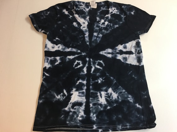 Ladies one of a kind  Black Radio Wave Tie Dyed Tee