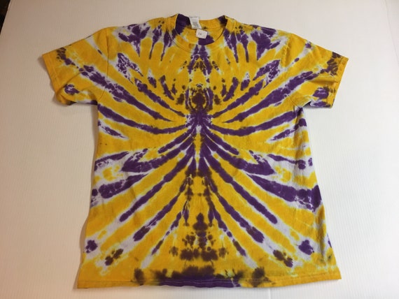 Purple and Gold  Spider Spiral Tie Dyed Tee ALL SIZES