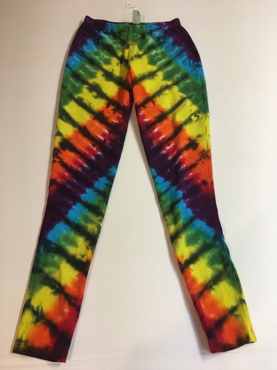 Rainbow "stained glass" Tie Dyed leggins / yoga pants all sizes