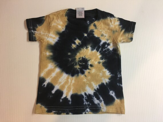 Black & Gold Spiral Tie Dye Toddler and Youth Sizes