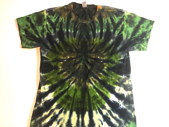 Spider Spiral Tie Dyed Crew neck Short Sleeve Tee Camouflage Large