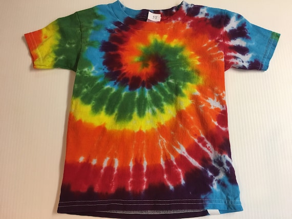 Kid's Rainbow Spiral Tie Dyed Tee Shirt all sizes