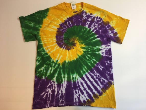 Mardi Gras Spiral Tie Dye Tee Shirt all sizes