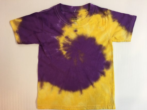 Purple and Gold 2-3T Spiral Tie Dye Tee