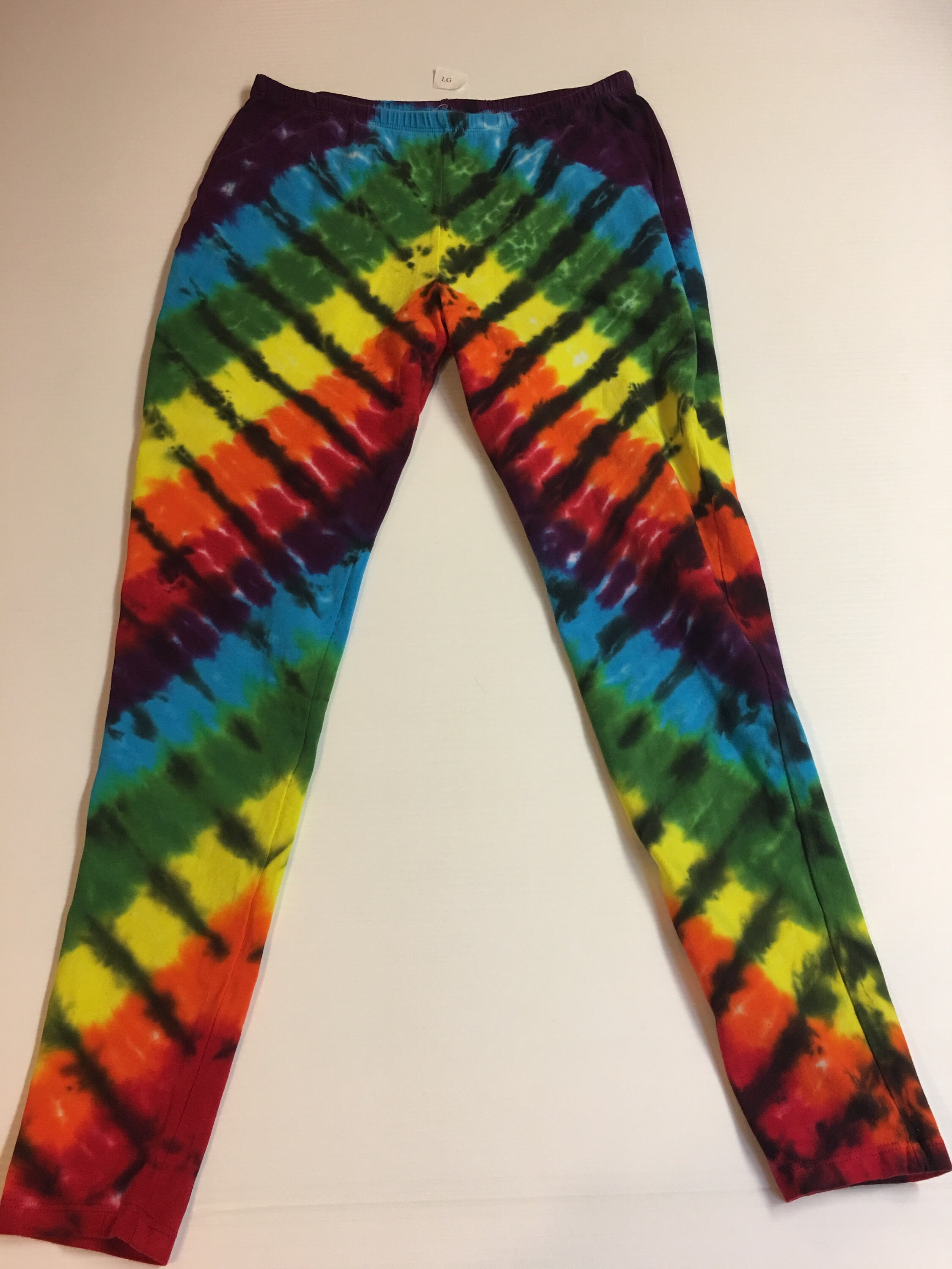 Rainbow stained glass Tie Dyed leggins / yoga pants all sizes