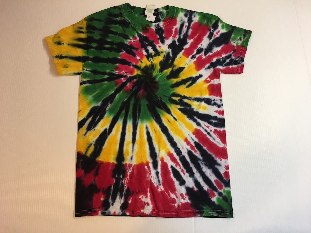 Black Spiral Rastafarian Tie Dye Tee All Sizes - Etsy
