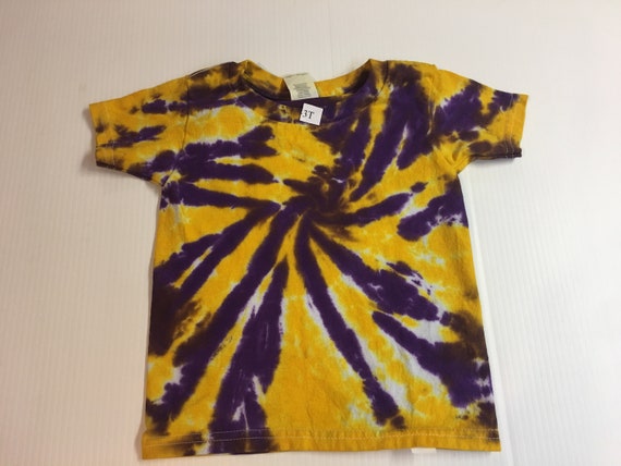 Purple and Gold Starburst Spiral Tie Dye Toddler and Youth Sizes
