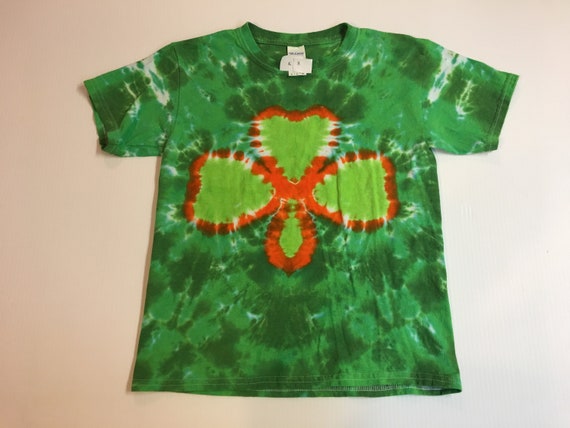 St. Patrick's day Shamrock Tie Dye Kids Shirt all sizes