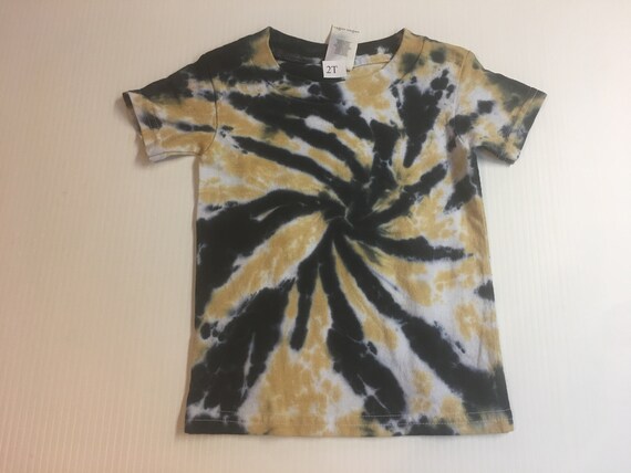 Black & Gold Starburst Spiral Tie Dye Toddler and Youth Sizes