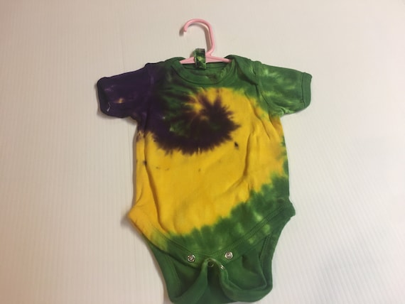 Mardi Gras Tie Dyed Baby Onesies 4 sizes two designs