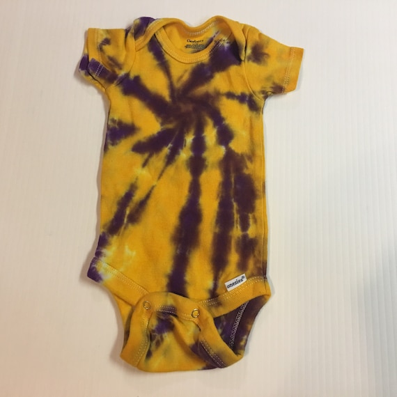 Tie Dyed Baby Onesie LSU colored  all sizes