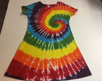 Tie Dyed Dress Rainbow Spiral Plus sizes