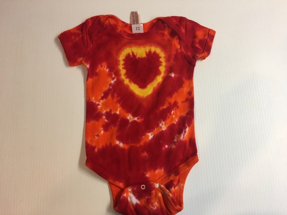 Tie Dyed Baby Onesie Heart 12mths