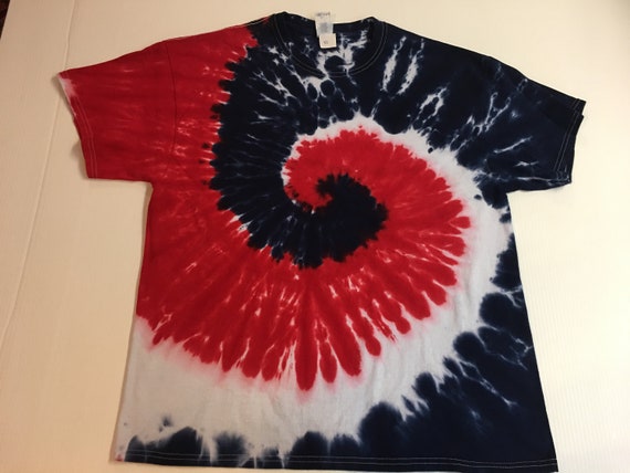 Spiral Tie Dye Shirt Red White and Blue Patriotic all sizes