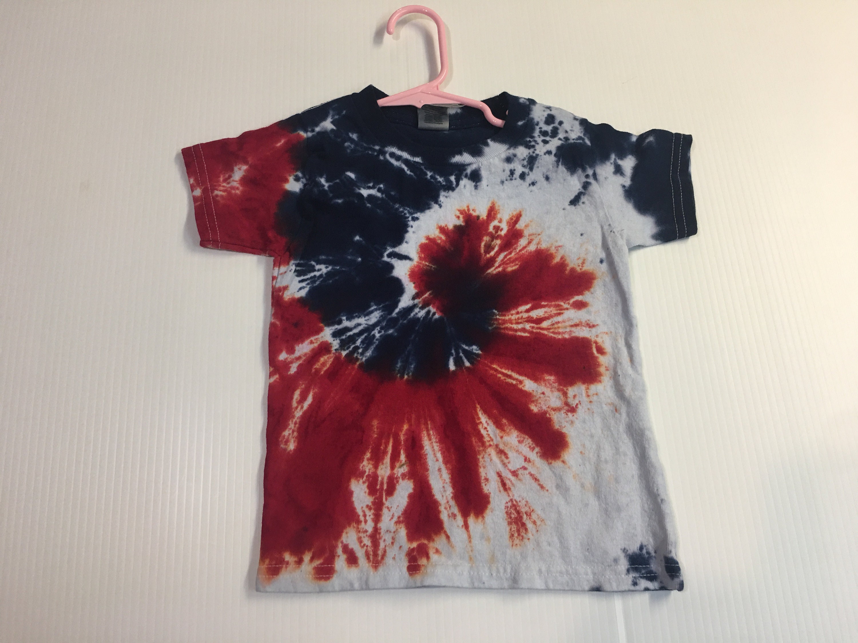 Red, White & Blue Spiral Tie Dye T-Shirt Toddler 4T