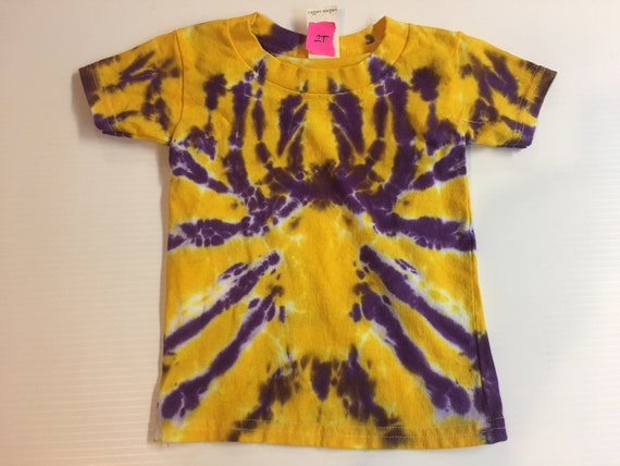 Purple and Gold Spider Spiral Tie Dye Toddler and Youth Sizes