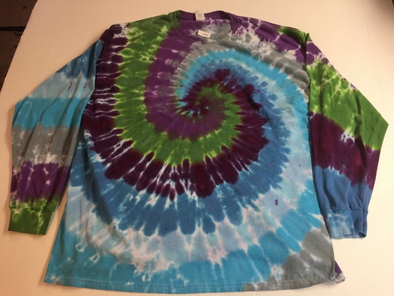 Tie Dyed Long Sleeved Tee 3XL Spiral