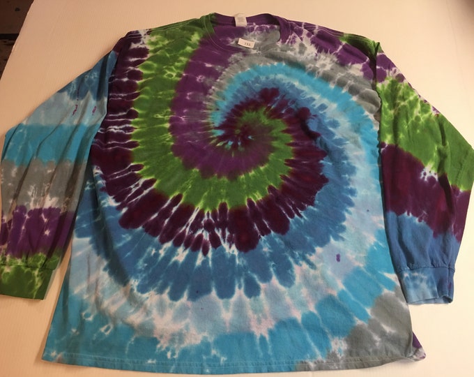 Tie Dyed Long Sleeved Tee 3XL Spiral