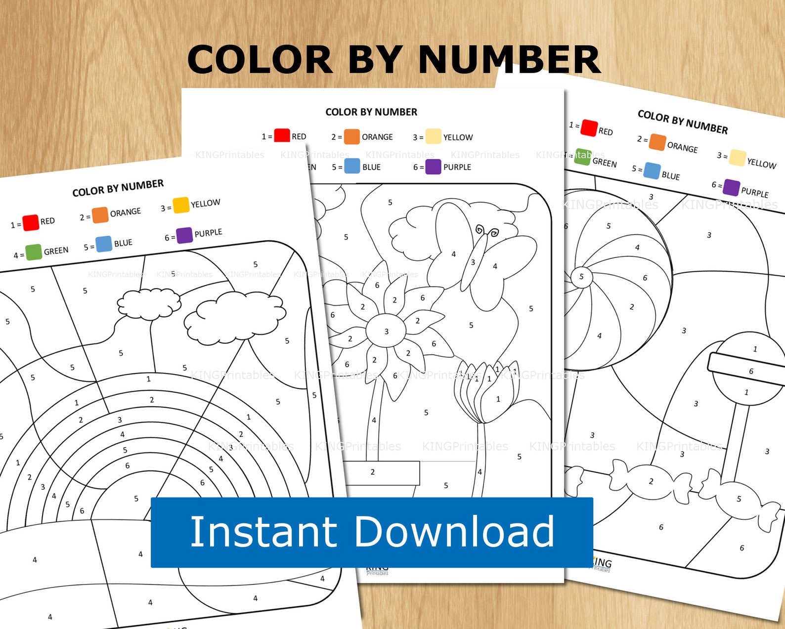 Color by Number Printable for Kids Preschool Coloring Pages - Etsy