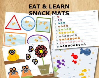 Printable Snack Mats, Educational Activity, Colors, Counting (PDF)